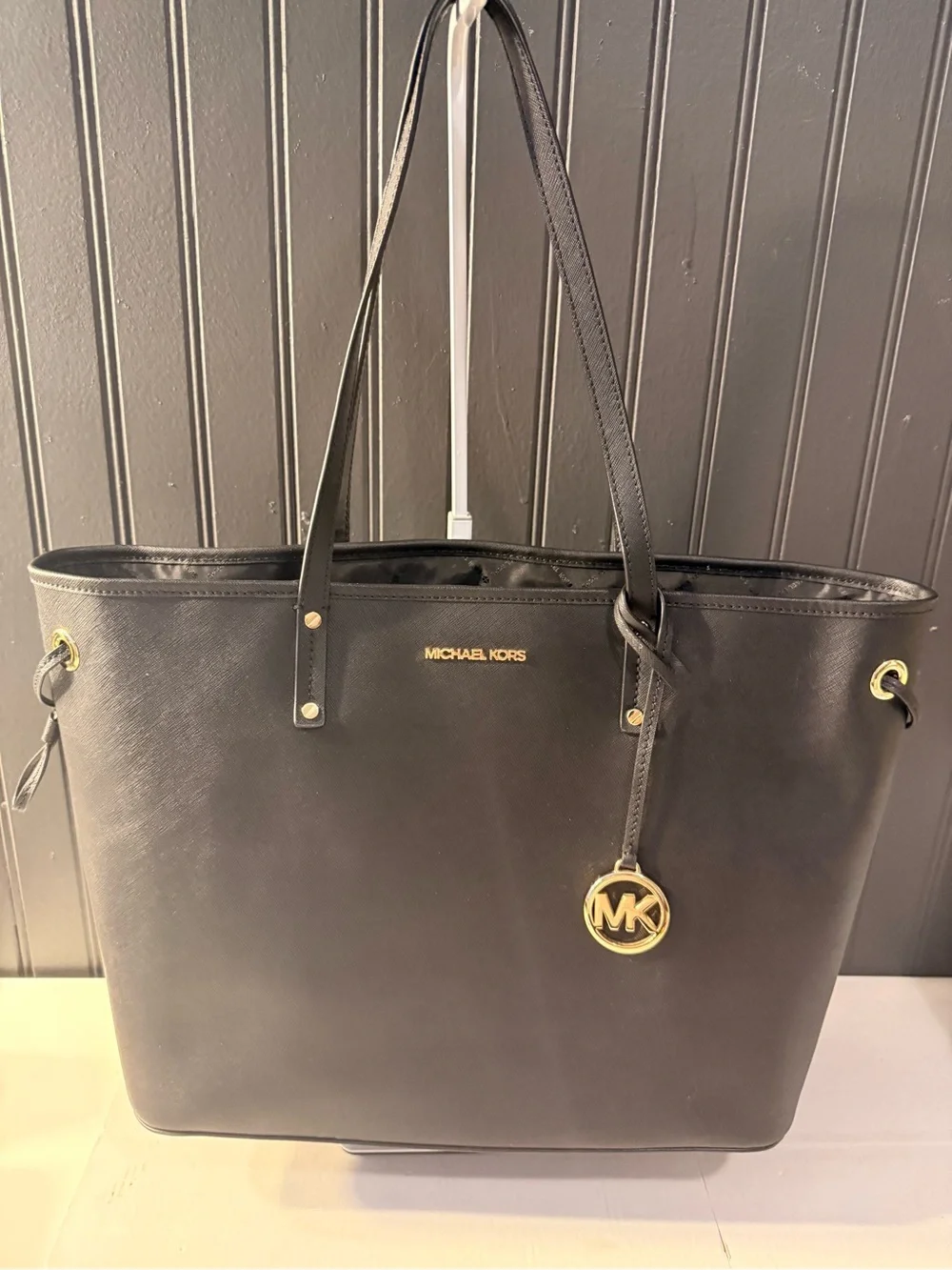Michael Kors Black Saffiano Leather Tote with Crossbody purse and wallet